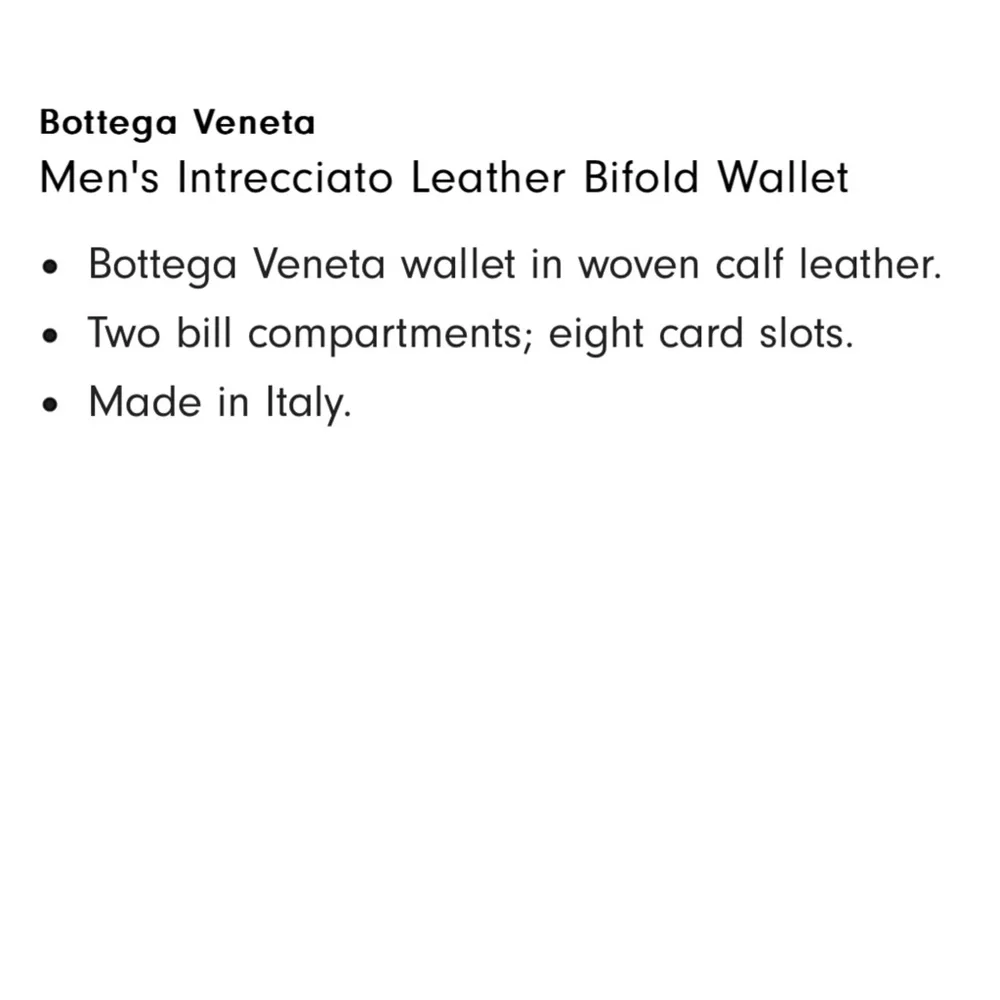 Bottega Veneta Intrecciato Leather Bifold Wallet
